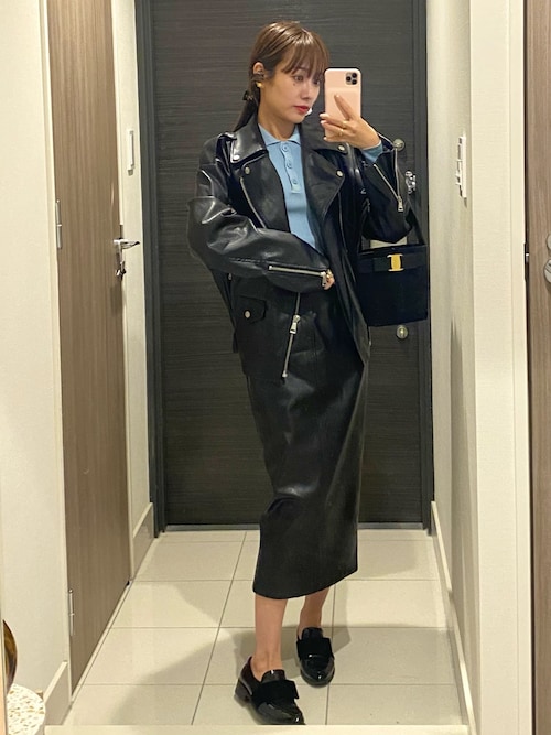 Fano Studios】Oversized PU leather riders jacket FQ20W041