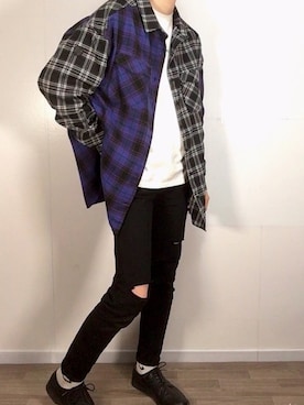 「BASQUE magenta（バスクマゼンタ）のアイテム（パンツ）」を使った、yukiさん（メンズ・175cm）の冬コーディネート