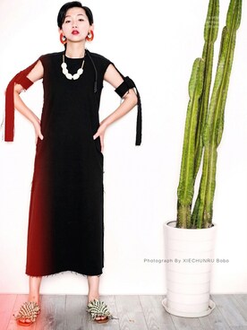 「DAMIR DOMA（ダミール・ドーマ）のアイテム」を使った、Haaana酱さん（レディース・170cm）の春コーディネート