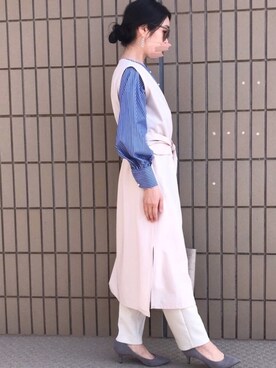 「coca（coca）（コカ）のアイテム（その他アウター）」を使った、micocoさん（レディース・158cm）の春コーディネート