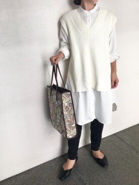 「coca（coca）（コカ）のアイテム（シャツワンピース）」を使った、micocoさん（レディース・158cm）の秋コーディネート