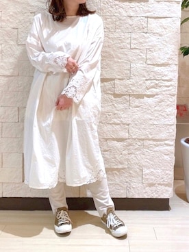 「MHL.」｜「アイテム（ワンピース/ドレス）」を使った、ayacaさん（レディース・156cm）の春コーディネート