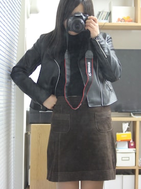 広瀬すずさんCM着用】 フェイクレザーライダースジャケットを