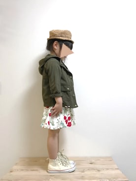 「REDDY APPLESEED（レディーアップルシード）のアイテム（スカート）」を使った、mariさん（キッズ・100cm）の春コーディネート