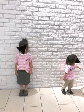 「Lee（リー）のアイテム（Tシャツ/カットソー）」を使った、mariさん（キッズ・100cm）の夏コーディネート