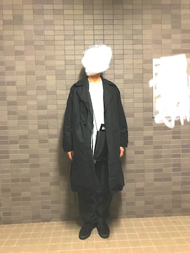 「COMOLI（コモリ）のアイテム（チェスターコート）」を使った、khさん（メンズ・171cm）の秋コーディネート