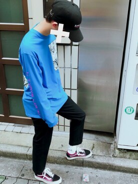 「KaneZ（ケインズ）のアイテム（キャップ）」を使った、マサオ君さん（メンズ・173cm）の秋コーディネート