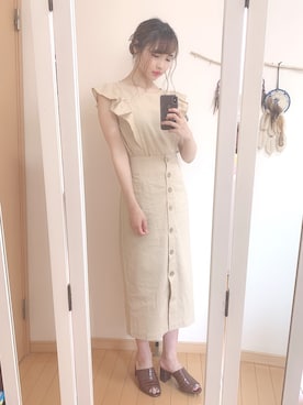 「FREE'S MART（フリーズマート）のアイテム（オールインワン・サロペット）」を使った、りぃこさん（レディース・163cm）の夏コーディネート