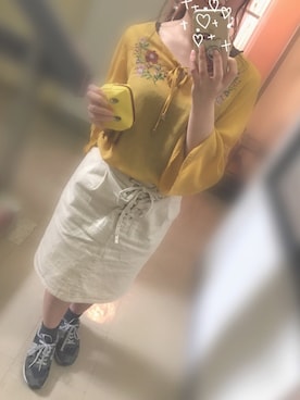 「イエローコーデ」｜「アイテム（財布/小物）」を使った、あんこときなこさん（レディース・156cm）の夏コーディネート