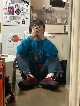 「HANES（ヘインズ）のアイテム（スウェット）」を使った、MINOさん（レディース・154cm）の秋コーディネート