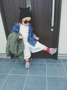 「ハイネックトップス」｜tomozoさん（キッズ・100cm）の冬コーディネート