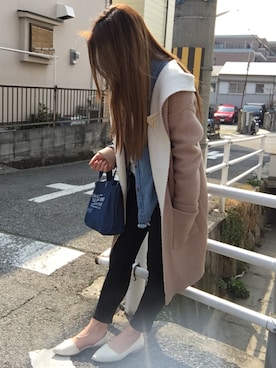 「フリンジデニム」｜「アイテム（その他アウター）」を使った、Yuuriさん（レディース・148cm）の春コーディネート