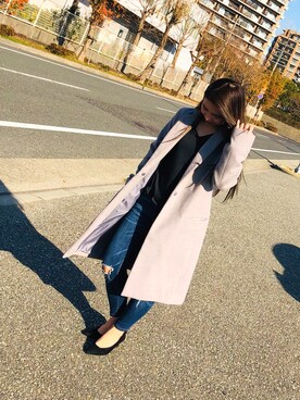 「3色コーデ」｜「アイテム（チェスターコート）」を使った、Yuuriさん（レディース・148cm）の冬コーディネート