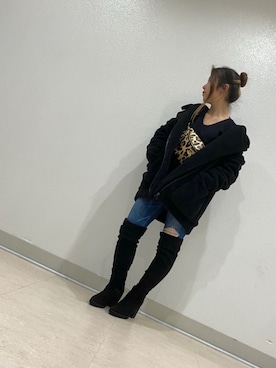 「EGOIST（エゴイスト）のアイテム（その他アウター）」を使った、Yuuriさん（レディース・148cm）の冬コーディネート