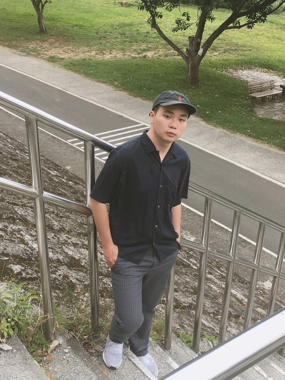 「夏、ootd、UNIQLO、Taiwan、台湾、夏服」｜「UNIQLOのアイテム（アンサンブル、ブルー系）」を使った、Chen Chen 陳臻 チェン シンさん（メンズ・173cm）の春コーディネートの1枚目の写真