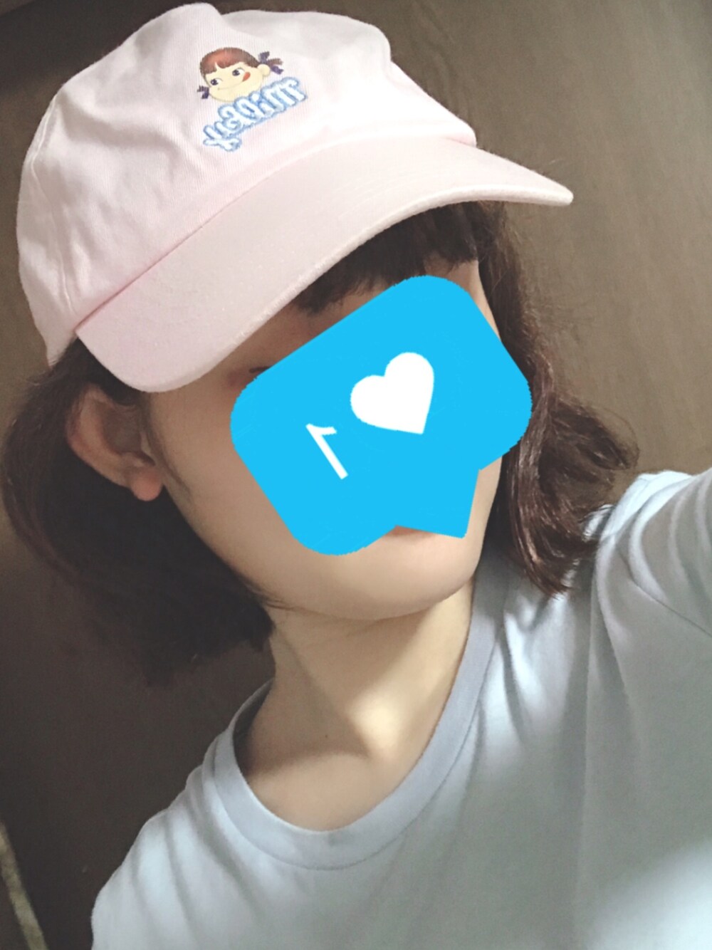 「ペコちゃん、キャップ」｜「WEGOの∴WEGO/FUJIYA milkyキャップ（キャップ、ピンク系）」を使った、yukaさん（レディース・161cm）の夏コーディネートの1枚目の写真