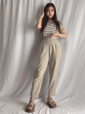 「ボーター」｜もも＊모모さん（レディース・155cm）の夏コーディネート