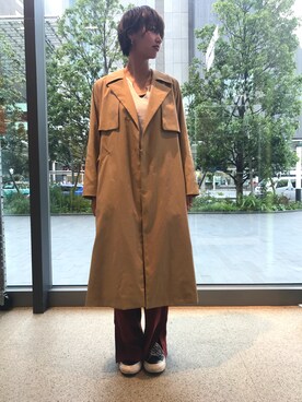 「EN ROUTE（アンルート）のアイテム（トレンチコート）」を使った、R.Morosawaさん（レディース・167cm）の夏コーディネート