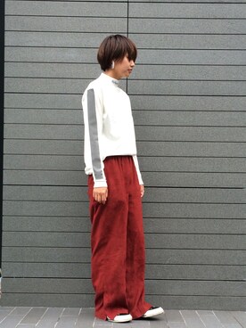「EN ROUTE（アンルート）のアイテム（パンツ）」を使った、R.Morosawaさん（レディース・167cm）の夏コーディネート