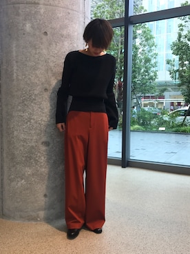 「EN ROUTE（アンルート）のアイテム（パンツ）」を使った、R.Morosawaさん（レディース・167cm）の秋コーディネート