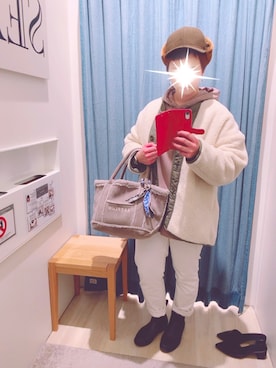 「BAYFLOW(BAYFLOW)」｜「アイテム（その他アウター）」を使った、mamiiruuuuuuu◡̈♥さん（レディース・158cm）の冬コーディネート
