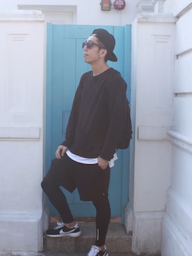 「McQ（マックキュー）のアイテム」を使った、Man Chun Tangさん（メンズ・176cm）の冬コーディネート