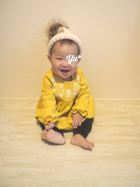 「赤ちゃん」｜「アイテム（チュニック）」を使った、yuuu.*:さん（キッズ・70cm）の冬コーディネート