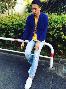 「505」｜「アイテム（スニーカー）」を使った、テラさん（メンズ・184cm）の春コーディネート