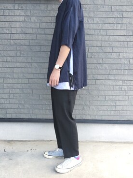 「THEE（シー）のアイテム（その他トップス）」を使った、ツバサさん（メンズ・173cm）の夏コーディネート