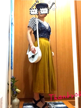 「FREE'S MART（フリーズマート）のアイテム（キャスケット）」を使った、ウララさん（レディース・157cm）の夏コーディネート