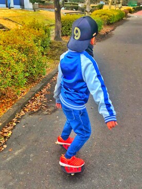 「Rady（レディー）のアイテム（キャップ）」を使った、ss.214さん（キッズ・120cm）の冬コーディネート