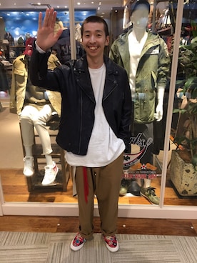 「AVIREX（アヴィレックス）のアイテム」を使った、Pakkun14さん（メンズ・165cm）の秋コーディネート