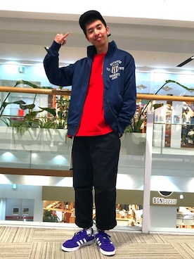 「オールドスクール」｜「アイテム（ジャージ）」を使った、Pakkun14さん（メンズ・165cm）の冬コーディネート