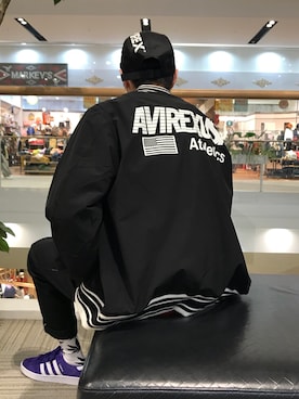 「AVIREX（アヴィレックス）のアイテム（キャップ）」を使った、Pakkun14さん（メンズ・165cm）の冬コーディネート