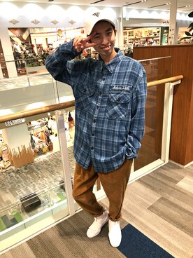 「TYPE BLUE（タイプブルー）のアイテム（トップス）」を使った、Pakkun14さん（メンズ・165cm）の秋コーディネート