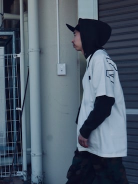 「AVIREX（アヴィレックス）の【直営店限定】エアフォース ベースキャップ/AIR FORCE BACES CAP（キャップ）」を使った、Pakkun14さん（メンズ・165cm）の春コーディネート