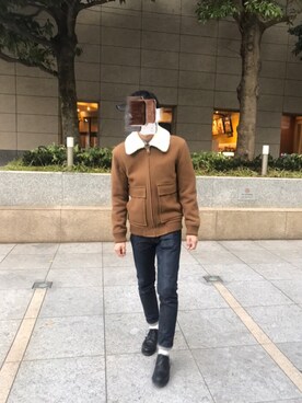 「A.P.C.（アーペーセー）のアイテム（ブルゾン）」を使った、tamakiさん（メンズ・168cm）の冬コーディネート