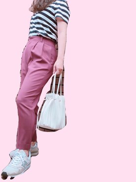 「おとなコーデ」｜「アイテム（スラックス）」を使った、あんさん（レディース・154cm）の夏コーディネート