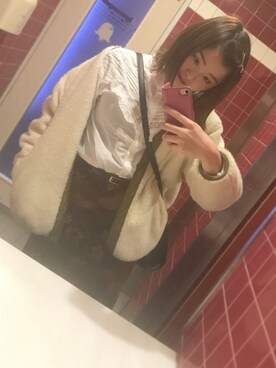 「アパレルスタッフ」｜「アイテム（ブルゾン）」を使った、ｒさん（レディース・160cm）の冬コーディネート