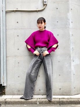 「AKIRANAKA（アキラナカ）のアイテム（ニット/セーター）」を使った、Ⓜ︎ａｙｕさん（レディース・165cm）の夏コーディネート