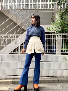 「mame（マメ）のアイテム（パンツ）」を使った、Ⓜ︎ａｙｕさん（レディース・166cm）の秋コーディネート