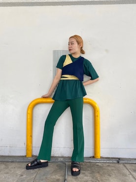 「mame（マメ）のアイテム（パンツ）」を使った、Ⓜ︎ａｙｕさん（レディース・166cm）の春コーディネート