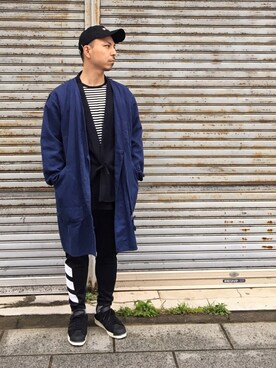 「Gosha Rubchinskiy（ゴーシャラブチンスキー）のアイテム（キャップ）」を使った、初珠さん（メンズ・167cm）の春コーディネート