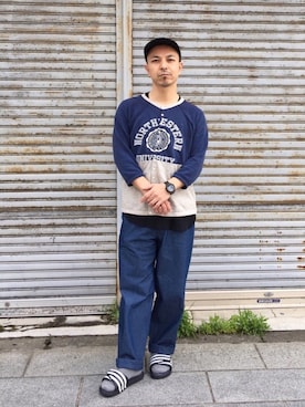 「SASQUATCHfabrix.（サスクワァッチファブリックス）のアイテム」を使った、初珠さん（メンズ・167cm）の春コーディネート