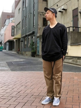 「SASQUATCHfabrix.（サスクワァッチファブリックス）のアイテム」を使った、初珠さん（メンズ・167cm）の夏コーディネート