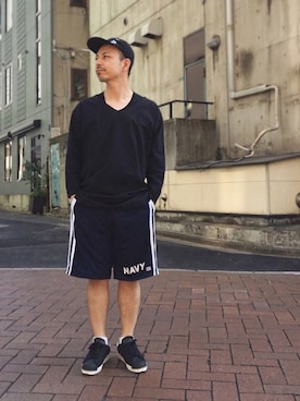 「A.FOUR Labs（エーフォーラブス）のアイテム」を使った、初珠さん（メンズ・167cm）の夏コーディネート