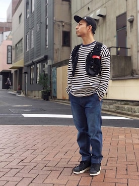 「A.FOUR Labs（エーフォーラブス）のアイテム」を使った、初珠さん（メンズ・167cm）の秋コーディネート