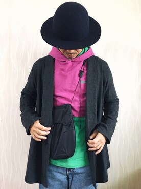 「ALLEGE（アレッジ）のアイテム（ハット）」を使った、初珠さん（メンズ・167cm）の秋コーディネート