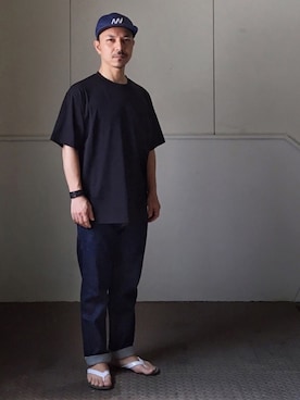 「GROK LEATHER（グロックレザー）のアイテム」を使った、初珠さん（メンズ・167cm）の夏コーディネート