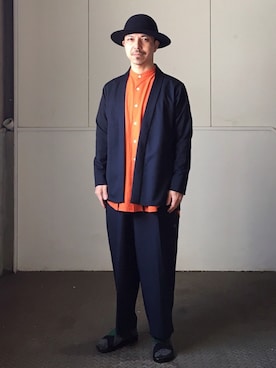 「ALLEGE（アレッジ）のアイテム（帽子）」を使った、初珠さん（メンズ・167cm）の冬コーディネート